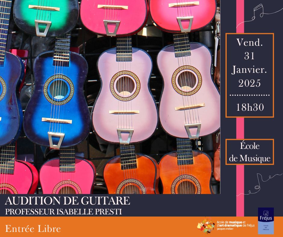 Audition de guitare classique des élèves d'Isabelle Presti à l'école de Musique et d'Art Dramatique Jacques Melzer de Fréjus